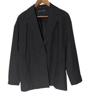 Zara Woman Black Long Line Blazer Womens Sz XS Single Button Minimalist Preppy